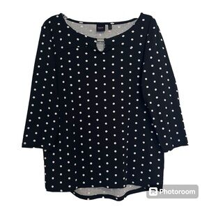 Rafealla Studio size 1X women’s polka dot long sleeve top